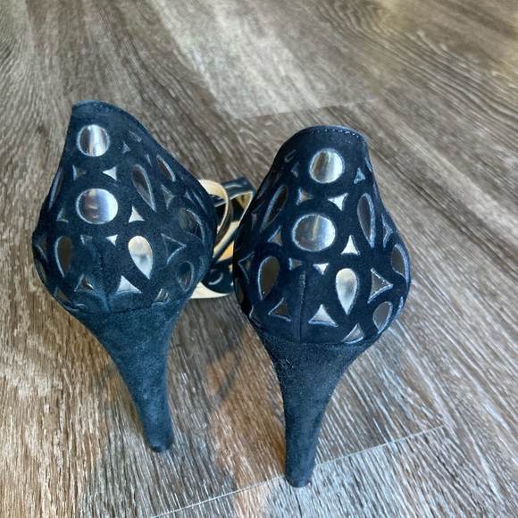 Italian Leather Peep Toe Heels - Picture 4 of 8